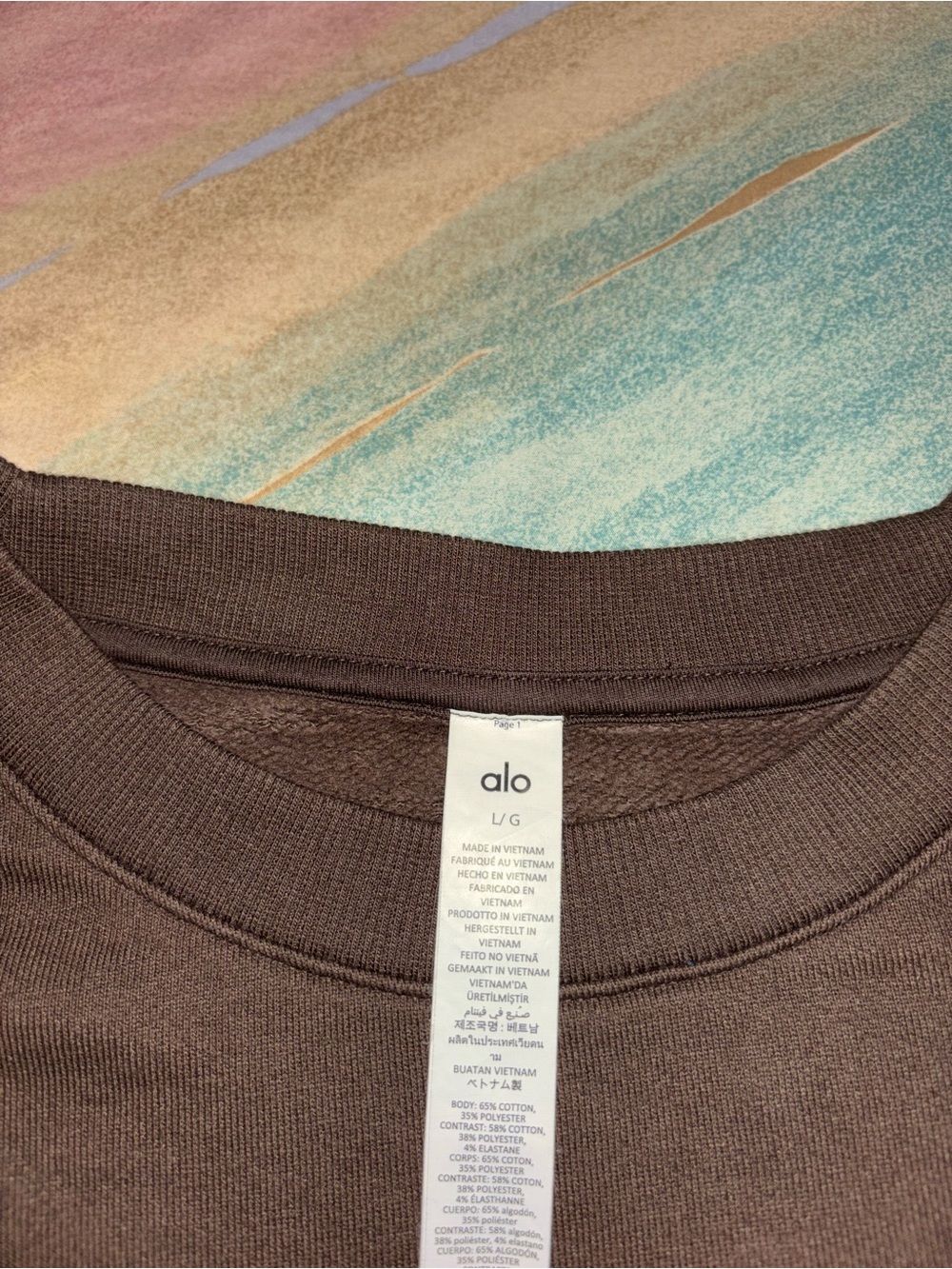 Alo Accolade Crew Neck Pullover Espresso Size L - Picture 2 of 6